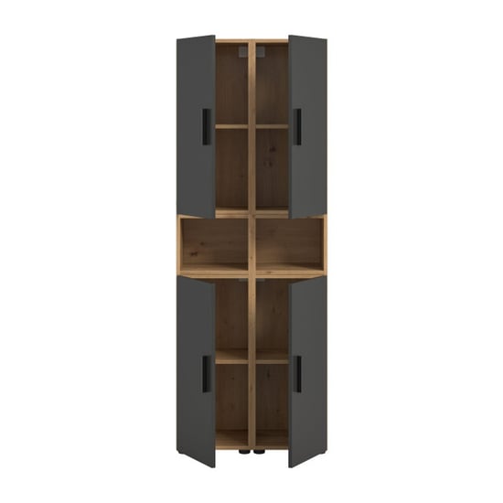 Furnilux Woonkast in artisan eik en basalt moderne woonwand met opbergruimte - Image 6