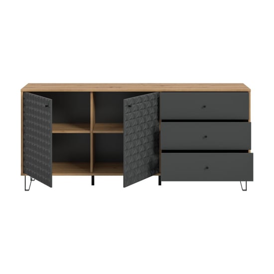Furnilux Sideboard artisan oak en moderne opbergkast met lades en open vakken - Image 4