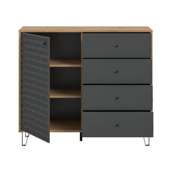 Furnilux Elegante hoge kast in artisan eik en ruime opbergoplossing met lades - Image 4
