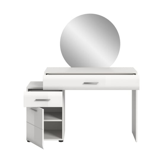 Furnilux Moderne schminktafel met spiegel ruime opbergkast op wieltjes hoogwaardig - Image 3