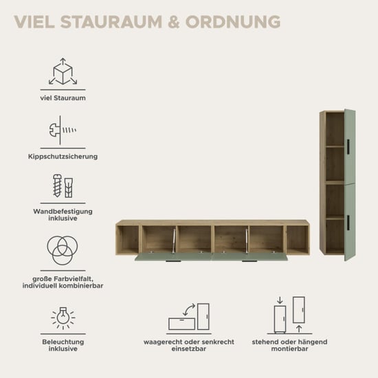 Furnilux Moderne woonwand met verlichting stijlvolle opbergoplossing voor elk interieur - Image 5