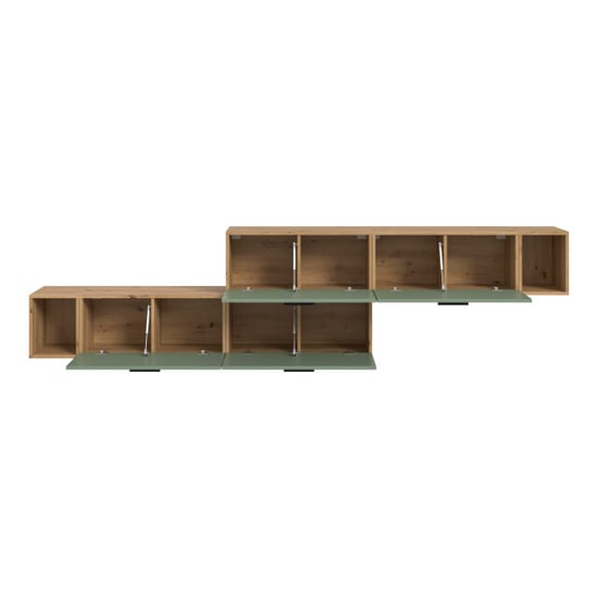 Furnilux Modulaire woonwand in artisan eik en smoke green stijlvolle opbergoplossing - Image 2