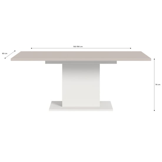 Furnilux Eetkamer tafel in kasjmier en modern design met zuilvormig onderstel 150 - Image 2