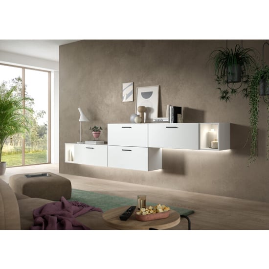 Furnilux Moderne woonkast met verlichting stijlvolle woonwand in 276 cm breed - Image 5