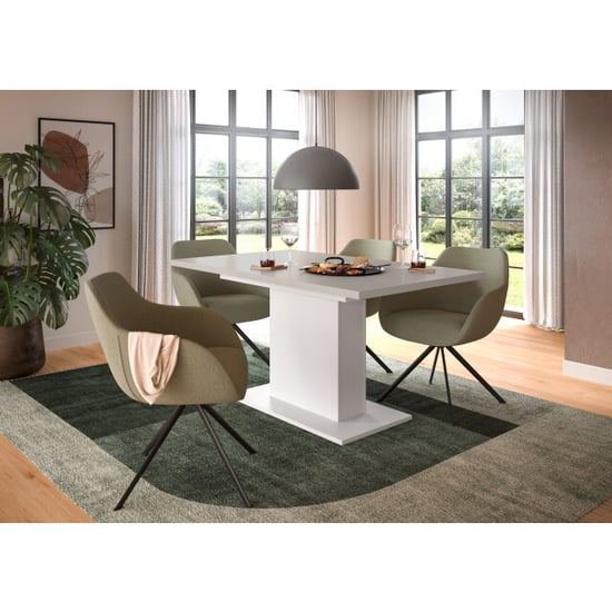 Furnilux Eetkamer tafel in kasjmier en modern design met zuilvormig onderstel 150 - Image 3