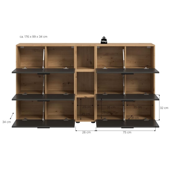 Furnilux Woonkast-combinatie in artisan eik en basalt moderne woonwand voor elk - Image 5