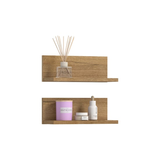 Furnilux Wandplank set evoke oak stijlvolle badkamer opbergoplossing 2 planken - Image 1