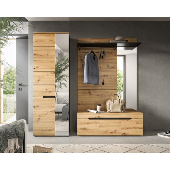 Furnilux Garderobecombinatie met spiegel en zitbank moderne ingangsoplossing - Image 3