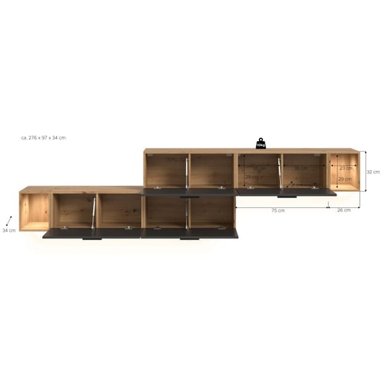 Furnilux Moderne woonwand met verlichting in artisan eik stijlvolle opbergoplossing - Image 6