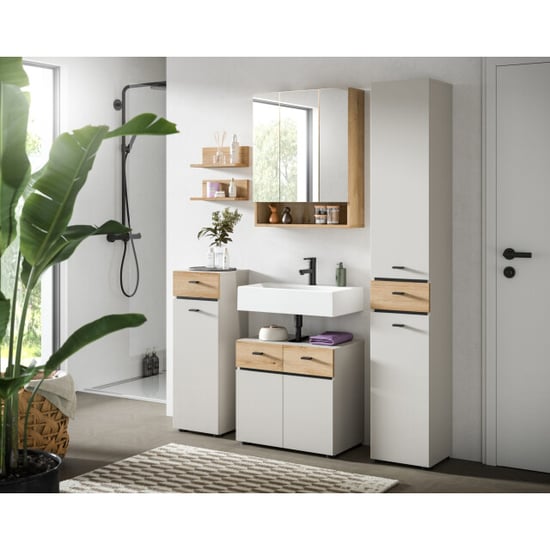 Furnilux Wandplank set evoke oak stijlvolle badkamer opbergoplossing 2 planken - Image 3