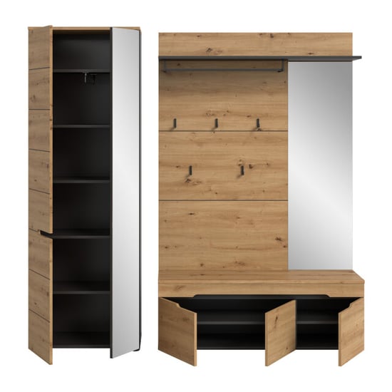 Furnilux Garderobecombinatie met spiegel en zitbank moderne ingangsoplossing - Image 4