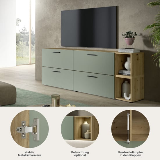 Furnilux Modulaire woonwand in artisan eik en smoke green stijlvolle opbergoplossing - Image 6