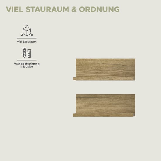 Furnilux Wandplank set evoke oak stijlvolle badkamer opbergoplossing 2 planken - Image 5