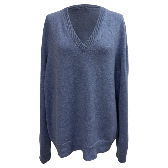 Celine V-hals trui in blauw kasjmier - Image 1