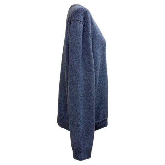 Celine V-Neck Sweater in Blue Cashmere - Image 2