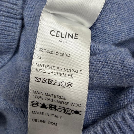 Celine V-Neck Sweater in Blue Cashmere - Image 5