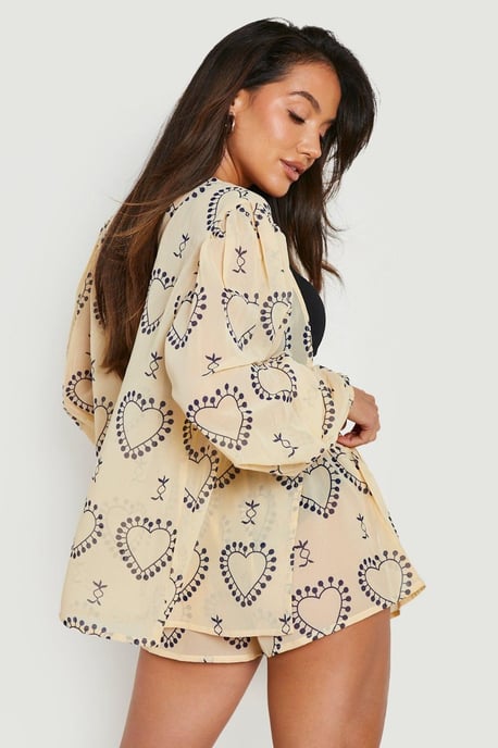 Milagro Heart Print Shirt & Short Beach Co-ord - Image 2