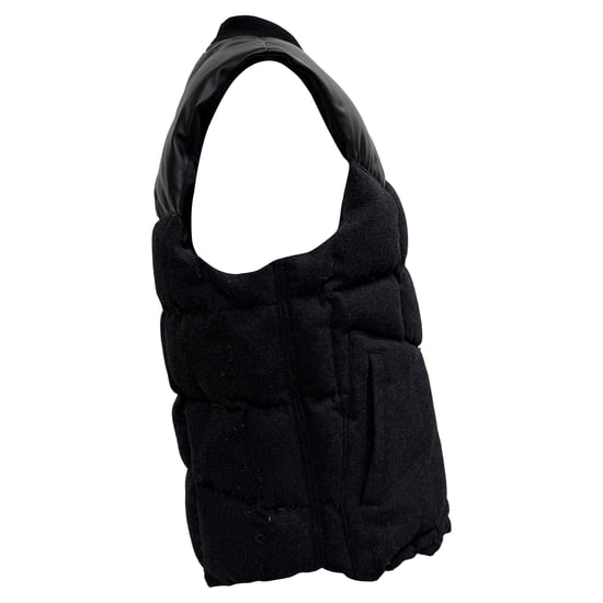Armani Exchange mouwloos donsjack van zwarte wol - Image 2
