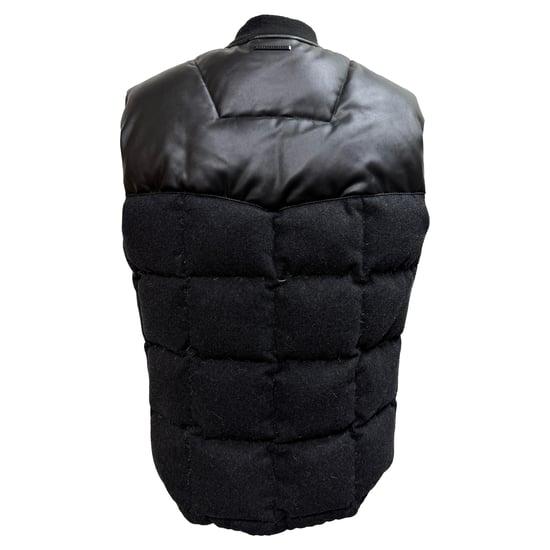 Armani Exchange mouwloos donsjack van zwarte wol - Image 3