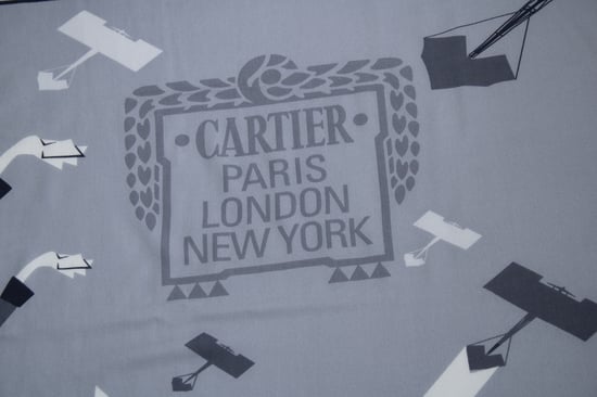 Cartier, grey bon voyage wool fringed scarf - Image 4