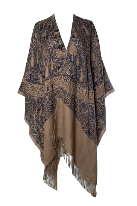 Hermes, Lalbhai dalpatbhai cashmere poncho - Image 1