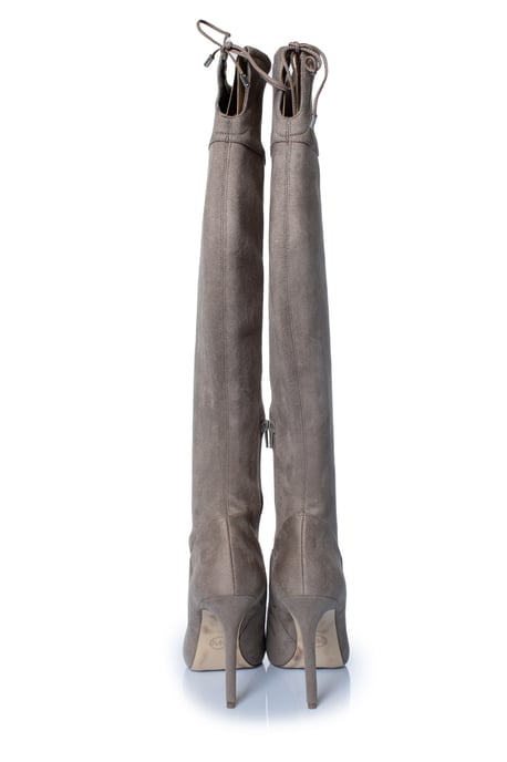 Michael Kors, Jamie suede stretch boots in taupe - Image 3