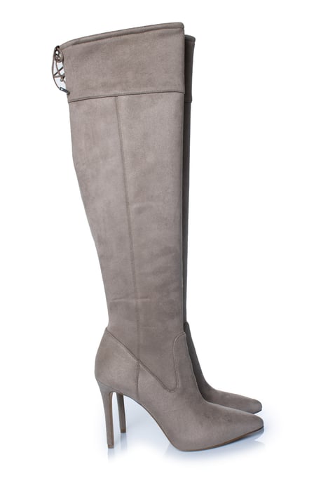 Michael Kors, Jamie suede stretch boots in taupe - Image 4