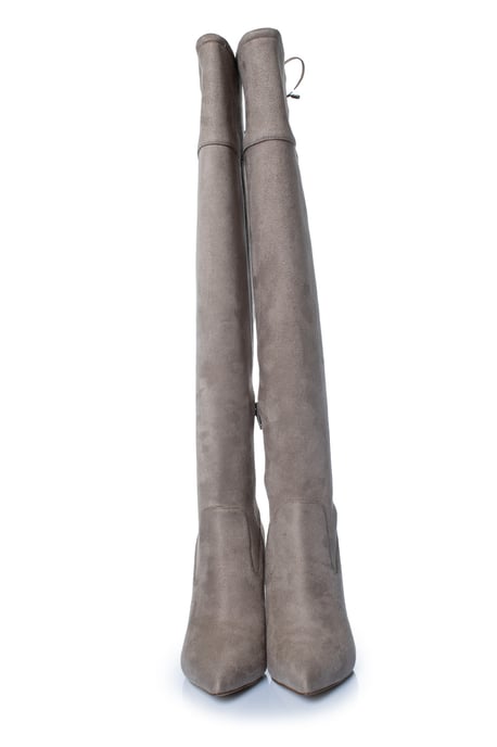 Michael Kors, Jamie suede stretch boots in taupe - Image 5