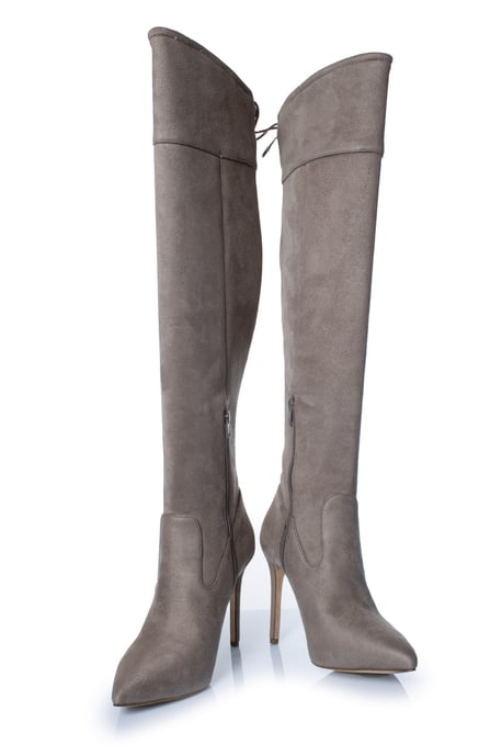 Michael Kors, Jamie suede stretch boots in taupe - Image 6