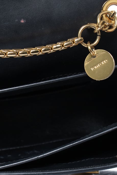 Tom Ford, zwarte korrelige lederen Sienna tas - Image 6
