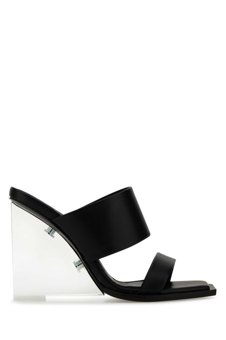 Black Leather Shard Mules - Image 2