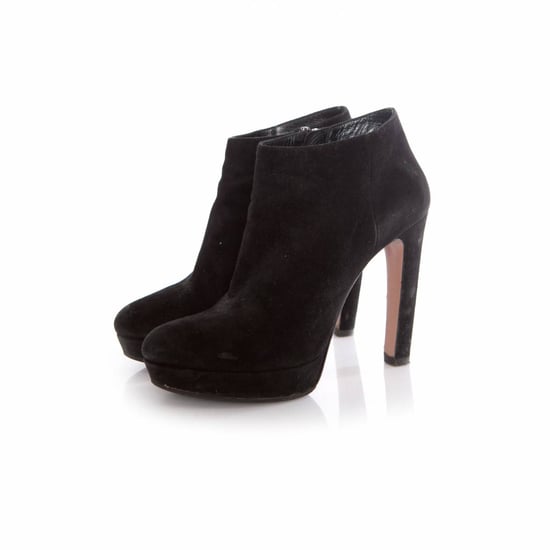 Prada, zwarte suède platformlaarzen. - Image 1