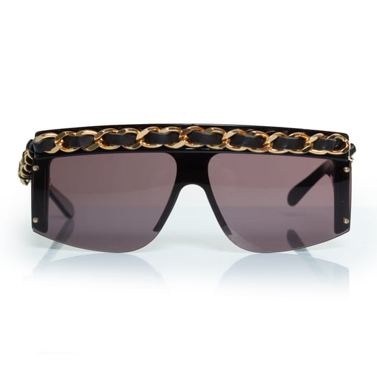 Chanel, vintage zonnebril met zwarte ketting - Image 1