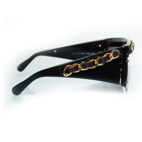 Chanel, vintage zonnebril met zwarte ketting - Image 3