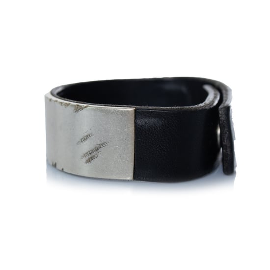 Maison Margiela, leather and metal cuff bracelet - Image 3
