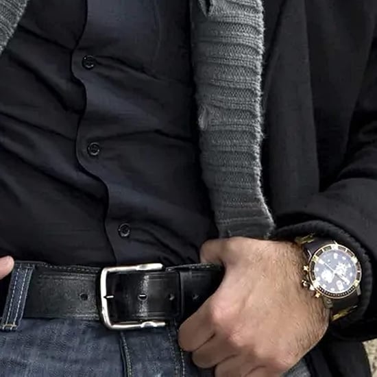 Men’s Belt – Double Stitched 1.25″ Leather Lined Belt in Black & Brown - Image 3