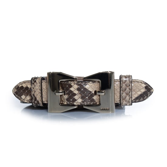 Gucci riem van pythonleer met gouden metalen strik - Image 3