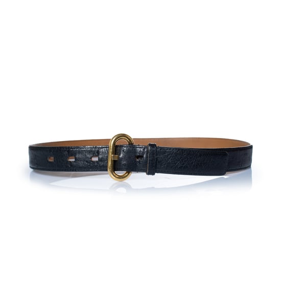 Delvaux, struisvogel zwart leren tailleband - Image 1