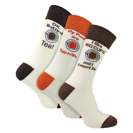 3 Paar Heren Noviteit Katoenrijke Pun Sokken | Grappige Eten Drink Slogan | Cadeau Idee - Image 3