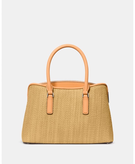 Thompson Street Straw Small Satchel Bag With Charm - Image 4