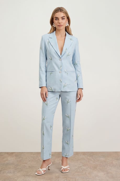 Floral Embroidered Tailored Blazer - Image 1