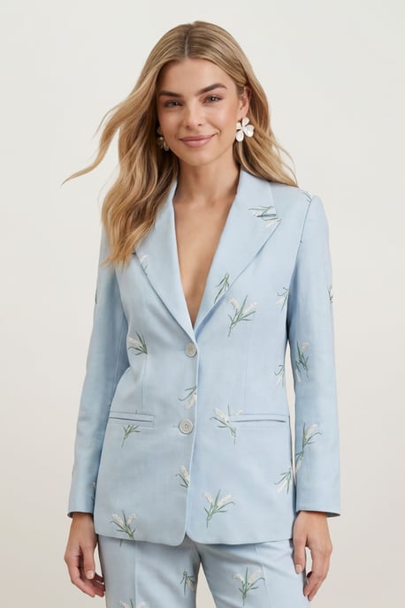 Floral Embroidered Tailored Blazer - Image 5