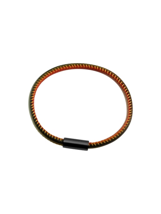 Zeeme Stainless Steel Bracelet genuine leather with Germany colours 23cm - Image 2