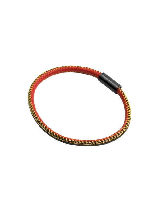 Zeeme Stainless Steel Bracelet genuine leather with Germany colours 23cm - Image 3