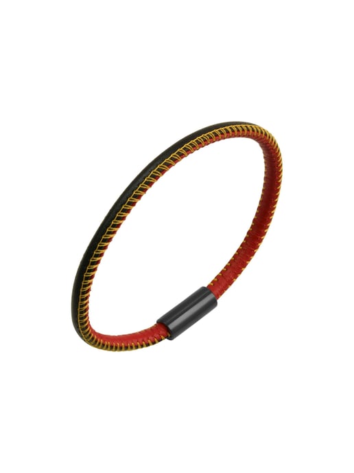Zeeme Stainless Steel Bracelet genuine leather with Germany colours 23cm - Image 4