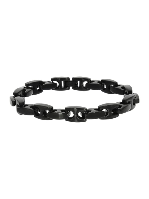 Zeeme Stainless Steel Bracelet Stainless steel matt glossy black 23.5cm long - Image 1