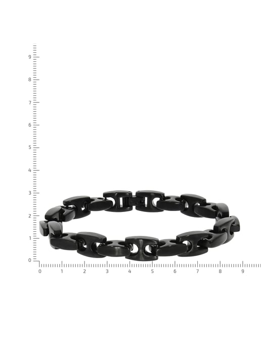 Zeeme Stainless Steel Bracelet Stainless steel matt glossy black 23.5cm long - Image 2