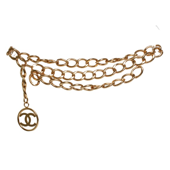 Chanel, verguld metalen 93 riem - ketting met CC-logo - Image 1