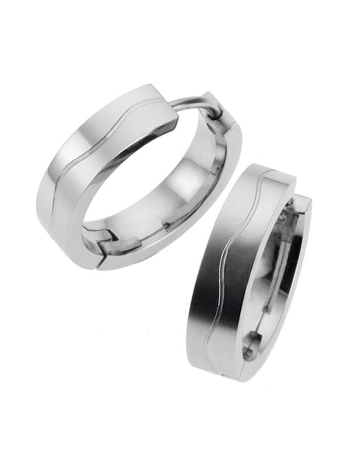 Zeeme Stainless Steel Earrings Stainless steel shiny matt 18mm diameter - Image 2