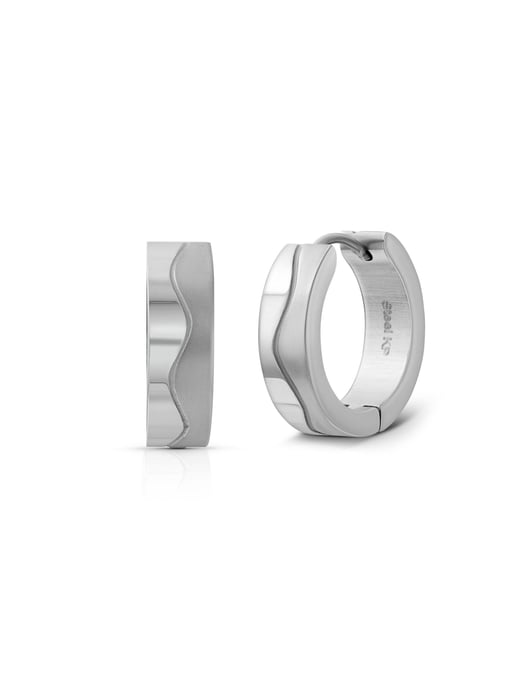 Zeeme Stainless Steel Earrings Stainless steel shiny matt 18mm diameter - Image 3